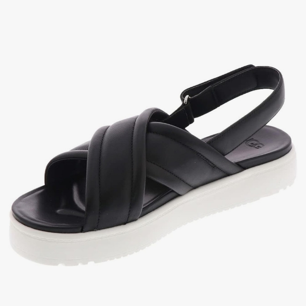 Ugg black leather zayne Slingback Sandals sz6.5